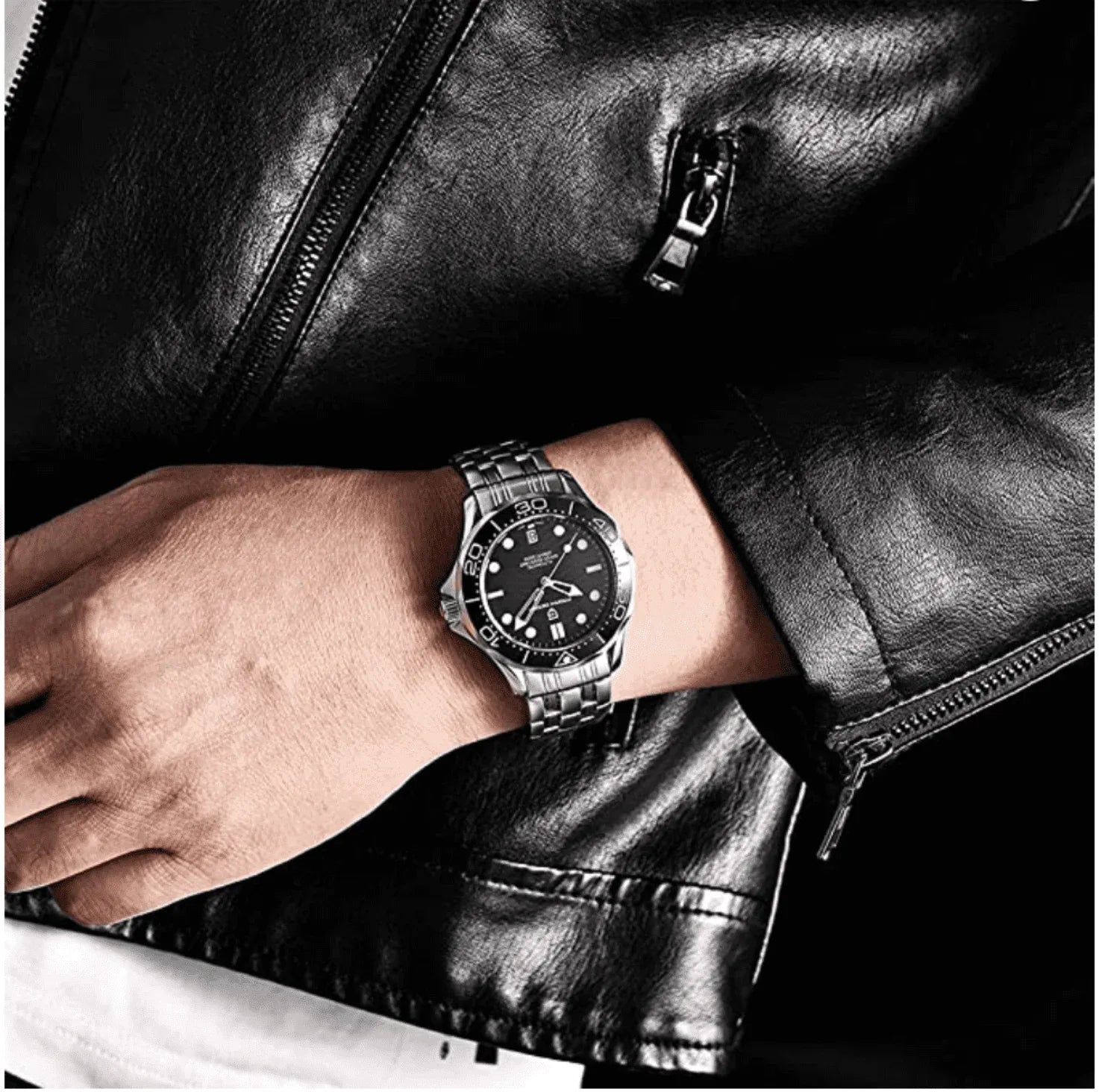 Pagani Design PD-1685 42MM (Japanese NH-35 Automatic Movement) Mechanical Watch 100M Waterproof Dive Watch Sapphire Stainless Steel Bracelet Watch "Seamaster" - DREAM WATCHES