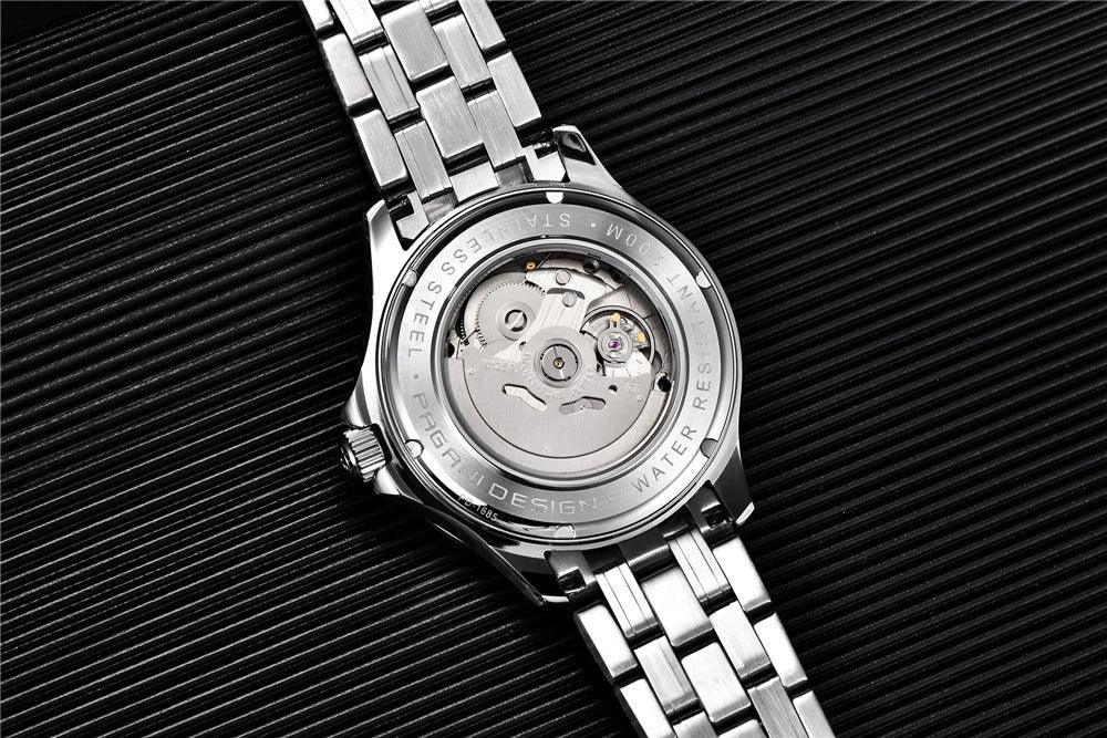 Pagani Design PD-1685 42MM (Japanese NH-35 Automatic Movement) Mechanical Watch 100M Waterproof Dive Watch Sapphire Stainless Steel Bracelet Watch "Seamaster" - DREAM WATCHES