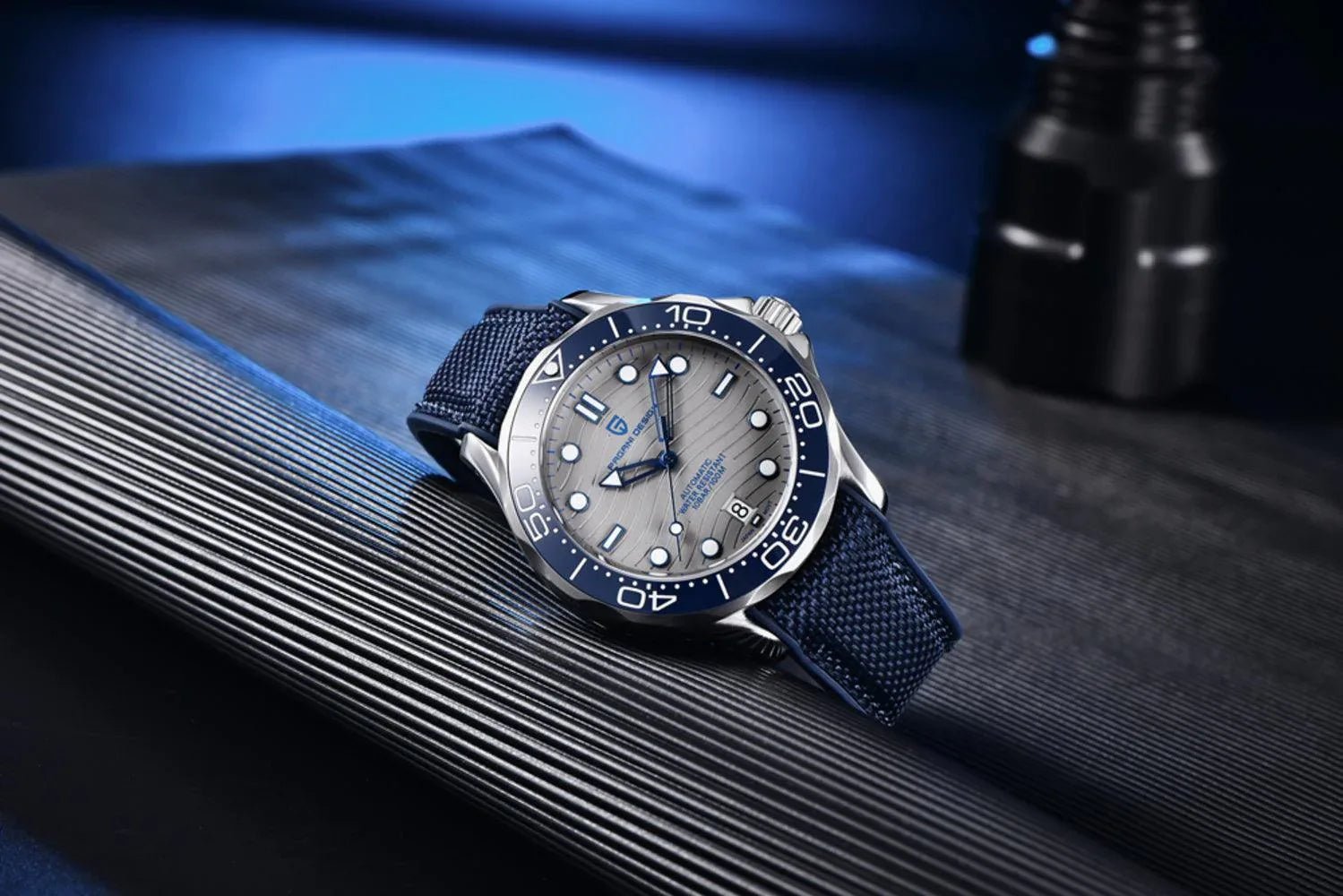 Pagani Design PD-1685 42MM (Japanese NH-35 Automatic Movement) Mechanical Watch 100M Waterproof Dive Watch Sapphire Stainless Steel Bracelet Watch Seamaster (Nylon Style Folding Clasp) - DREAM WATCHES