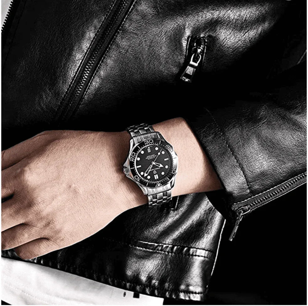 Pagani Design PD-1685 42MM (Japanese NH-35 Automatic Movement) Mechanical Watch 200M Waterproof Dive Watch Sapphire Stainless Steel Bracelet Watch Seamaster (Nylon Style Folding Clasp) - DREAM WATCHES