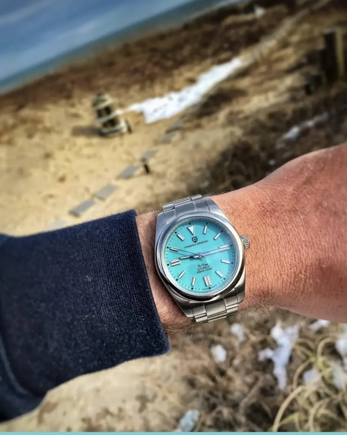 Pagani Design PD-1690 39 MM (Automatic Movement) Mechanical Watch Sapphire Stainless Steel Watch Date Just" Tiffany Blue Dial" - DREAM WATCHES