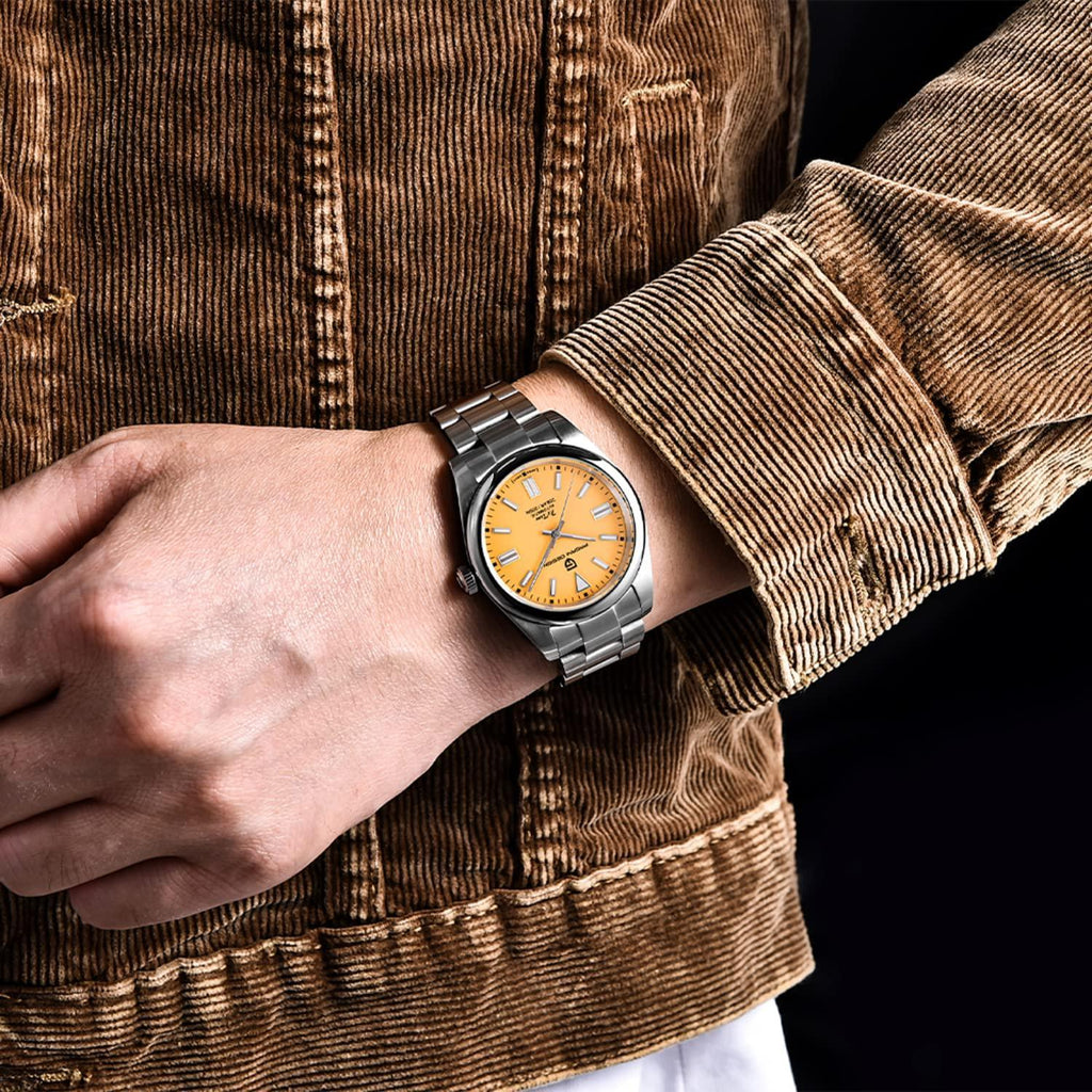 Pagani Design PD-1690 39 MM (Automatic Movement) Mechanical Watch Sapphire Stainless Steel Watch Oyster Perpetual"Yellow Dial" - DREAM WATCHES