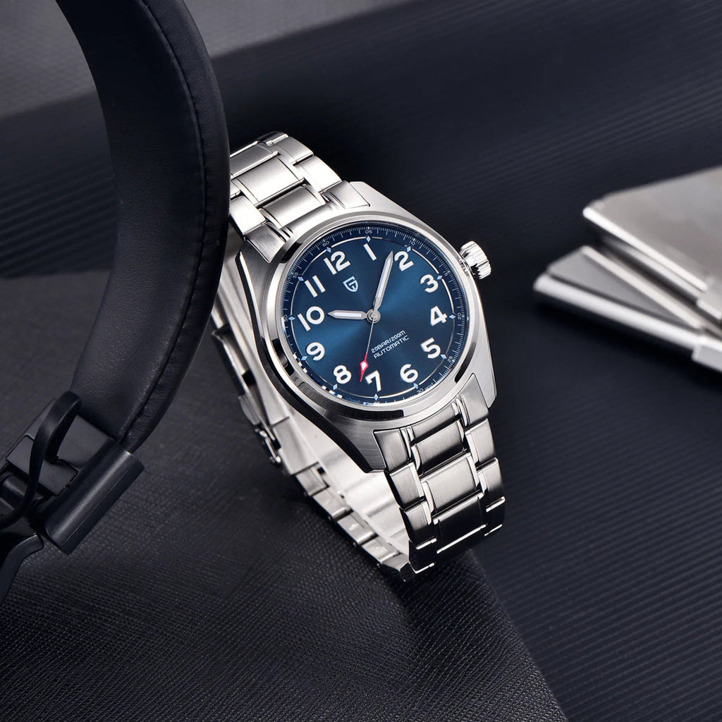 Pagani Design PD-1717 38 MM (Japan NH35A Automatic Movement) AR Coating Mechanical Watch Stainless Steel Watch Spirit Pilot Homage V2- Blue - DREAM WATCHES