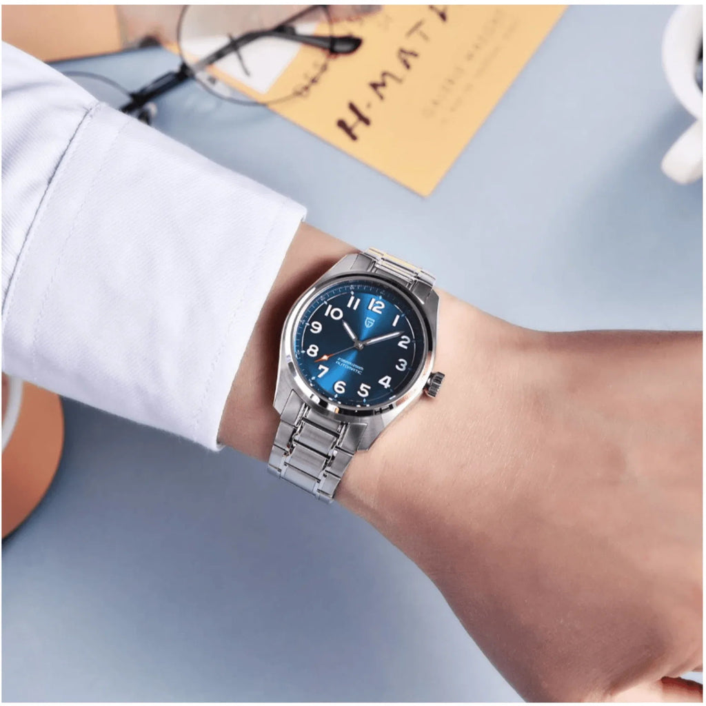 Pagani Design PD-1717 38 MM (Japan NH35A Automatic Movement) AR Coating Mechanical Watch Stainless Steel Watch Spirit Pilot Homage V2- Blue - DREAM WATCHES