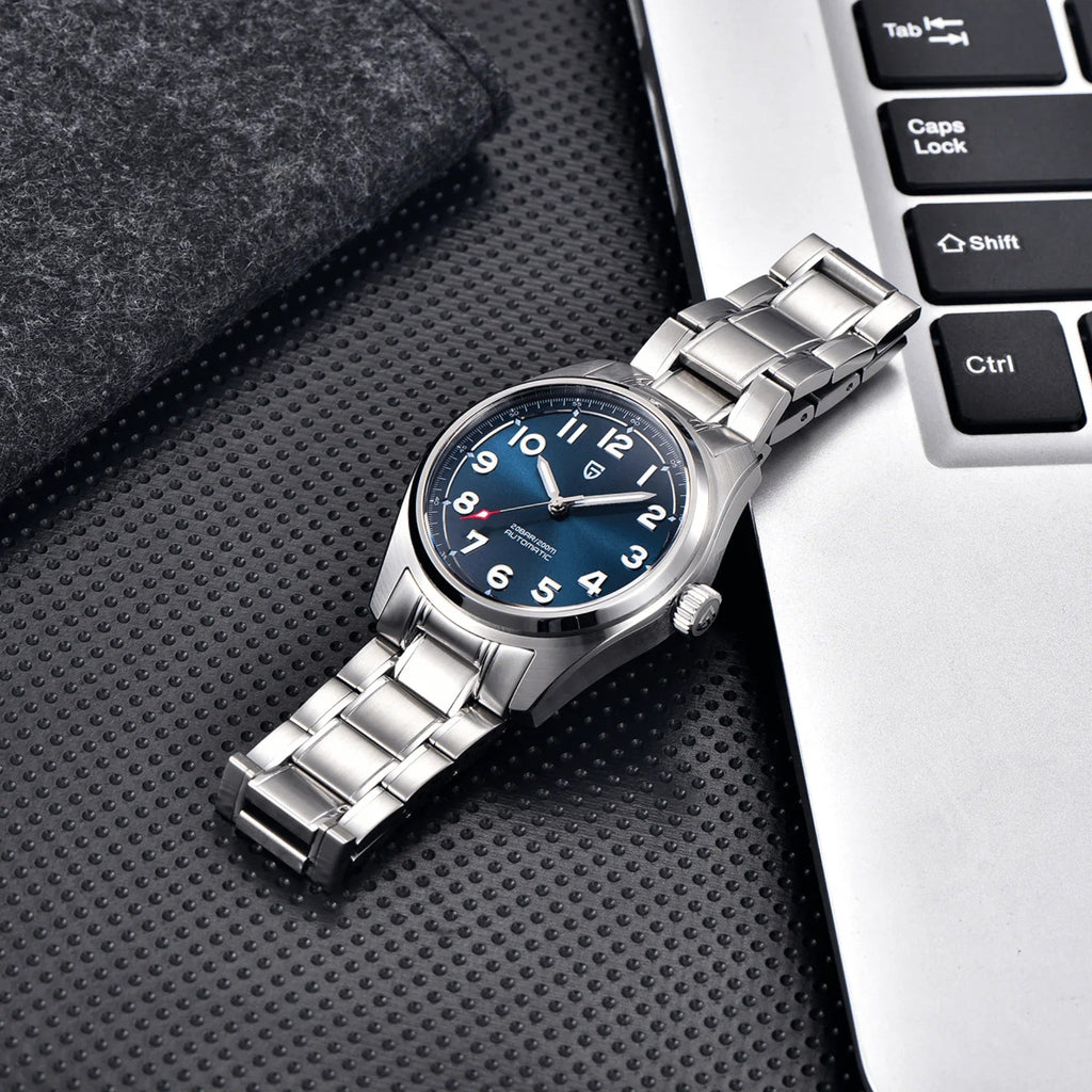 Pagani Design PD-1717 38 MM (Japan NH35A Automatic Movement) AR Coating Mechanical Watch Stainless Steel Watch Spirit Pilot Homage V2- Blue - DREAM WATCHES