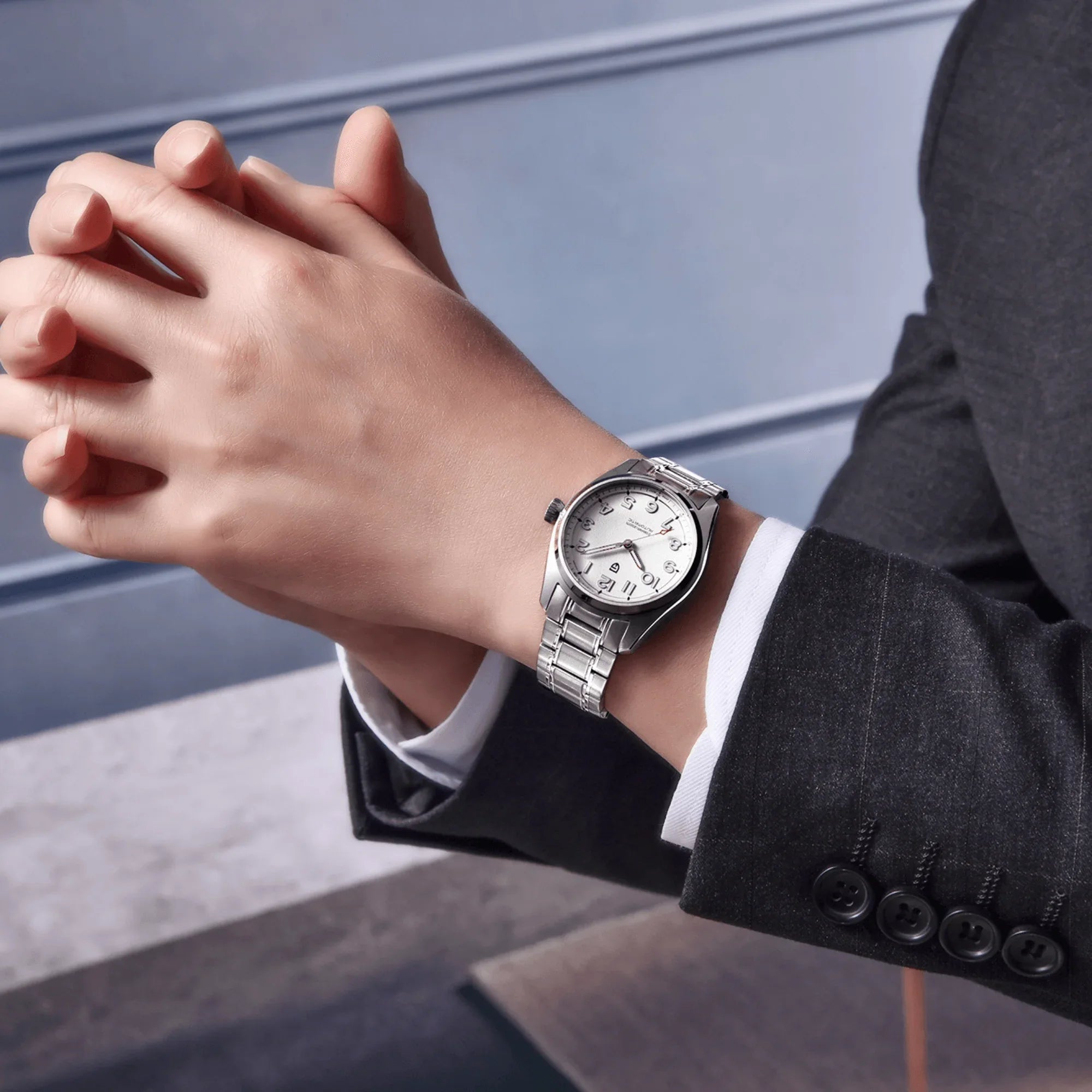 Pagani Design PD-1717 38 MM (Japan NH35A Automatic Movement) AR Coating Mechanical Watch Stainless Steel Watch Spirit Pilot Homage V2- White - DREAM WATCHES