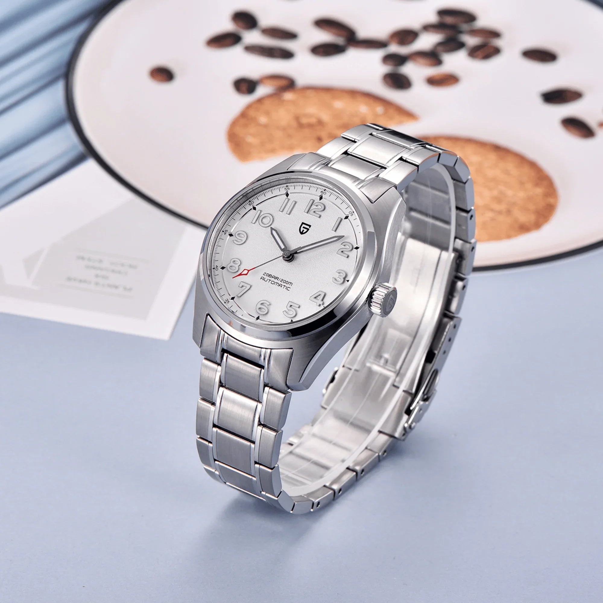 Pagani Design PD-1717 38 MM (Japan NH35A Automatic Movement) AR Coating Mechanical Watch Stainless Steel Watch Spirit Pilot Homage V2- White - DREAM WATCHES