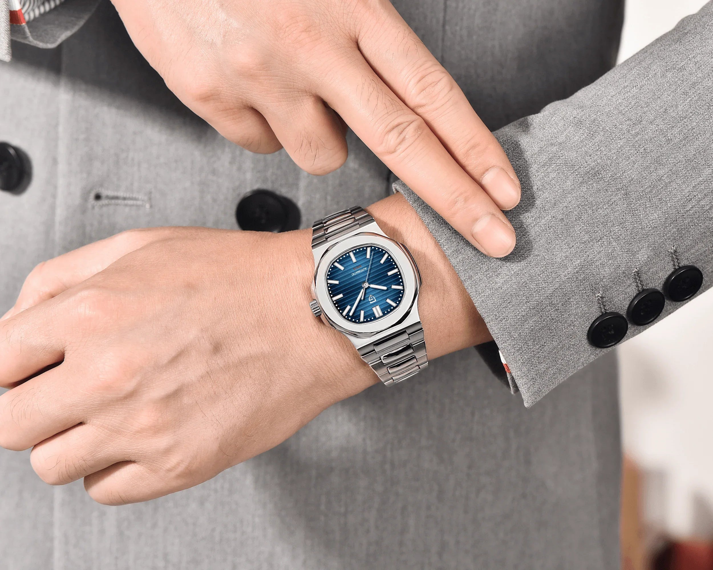 Pagani Design PD-1728 Nautilus Homage Automatic Movement (ST6) | Stainless Steel Dial Men's 40MM Watch | Deep Blue Dial - DREAM WATCHES