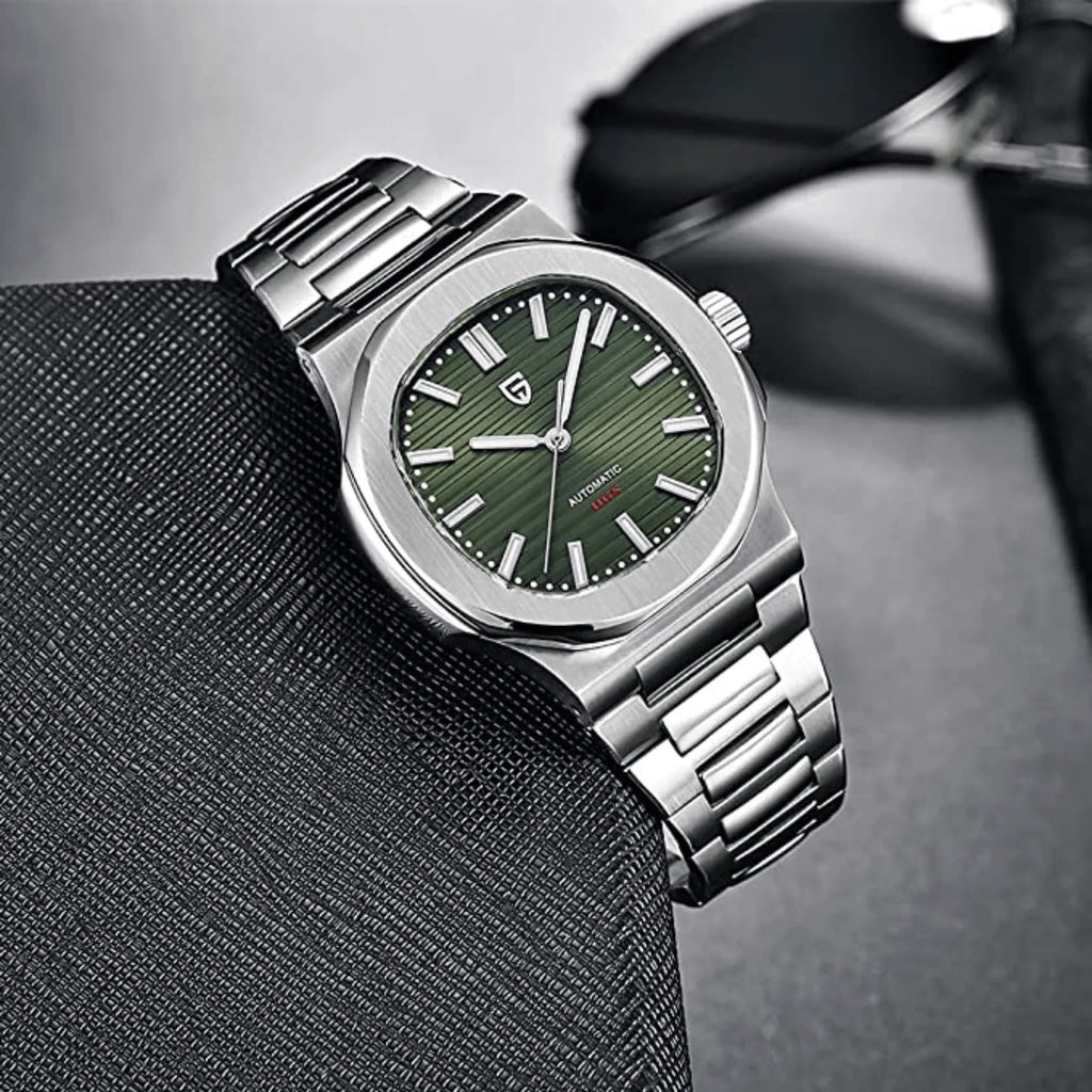 Pagani Design PD-1728 Nautilus Homage Automatic Movement (ST6) | Stainless Steel Dial Men's 40MM Watch | Green Dial - DREAM WATCHES