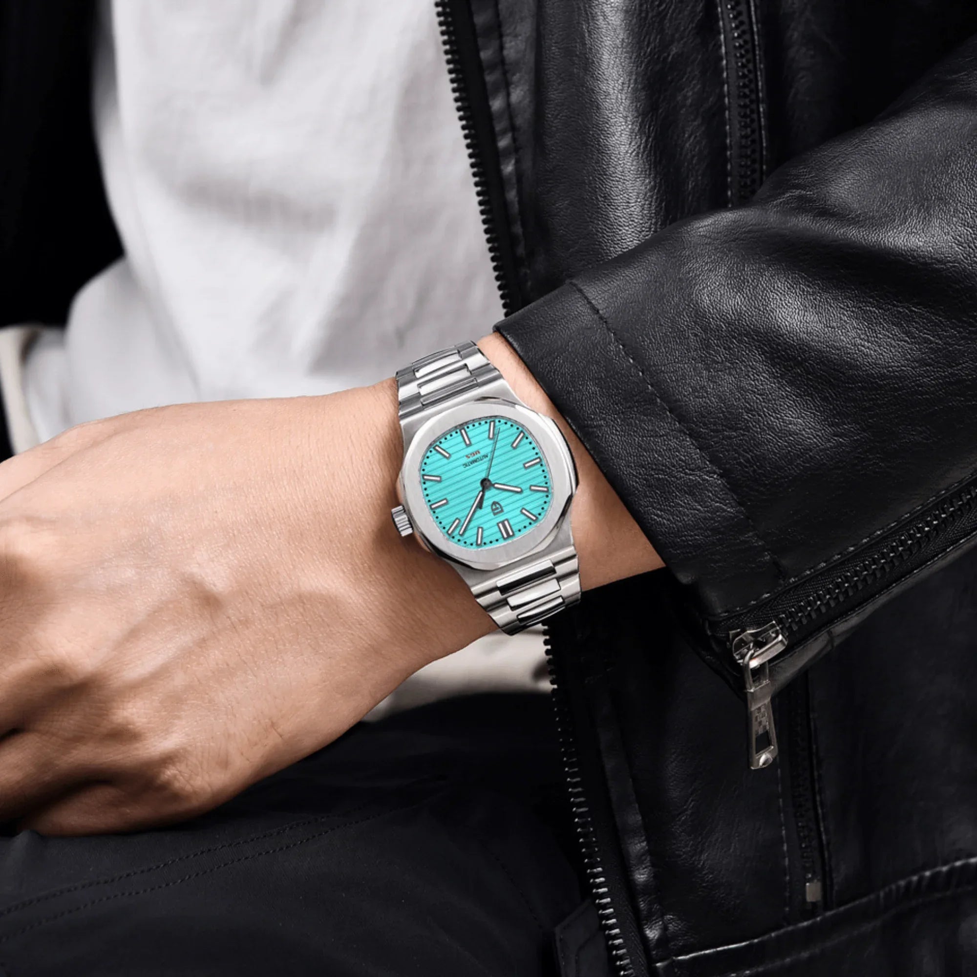 Pagani Design PD-1728 Nautilus Homage Automatic Movement (ST6) | Stainless Steel Dial Men's 40MM Watch | Tiffany Blue Dial - DREAM WATCHES