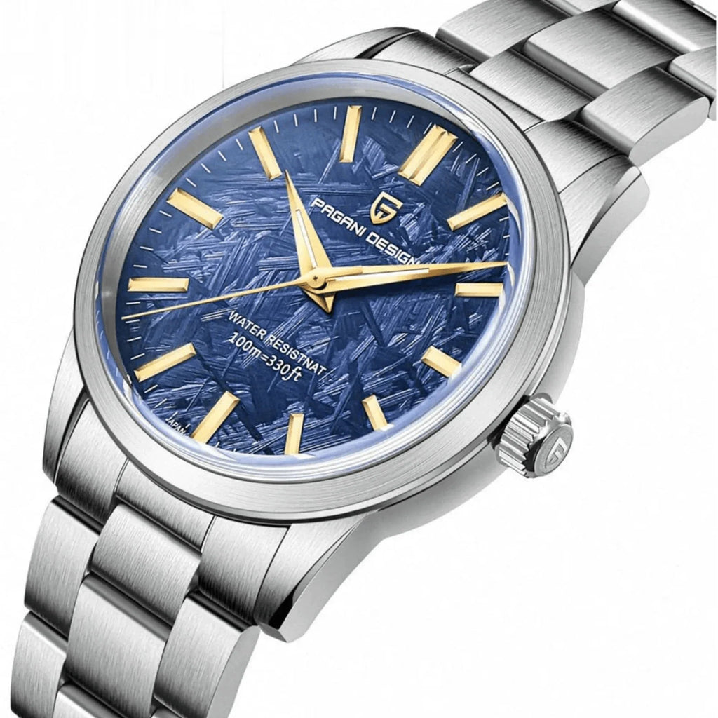 Pagani Design PD-1734 GS Luxury Quartz Movement (Japanese VH31) | Stainless Steel Palm Leaf Dial Men's 40MM Watch - DREAM WATCHES