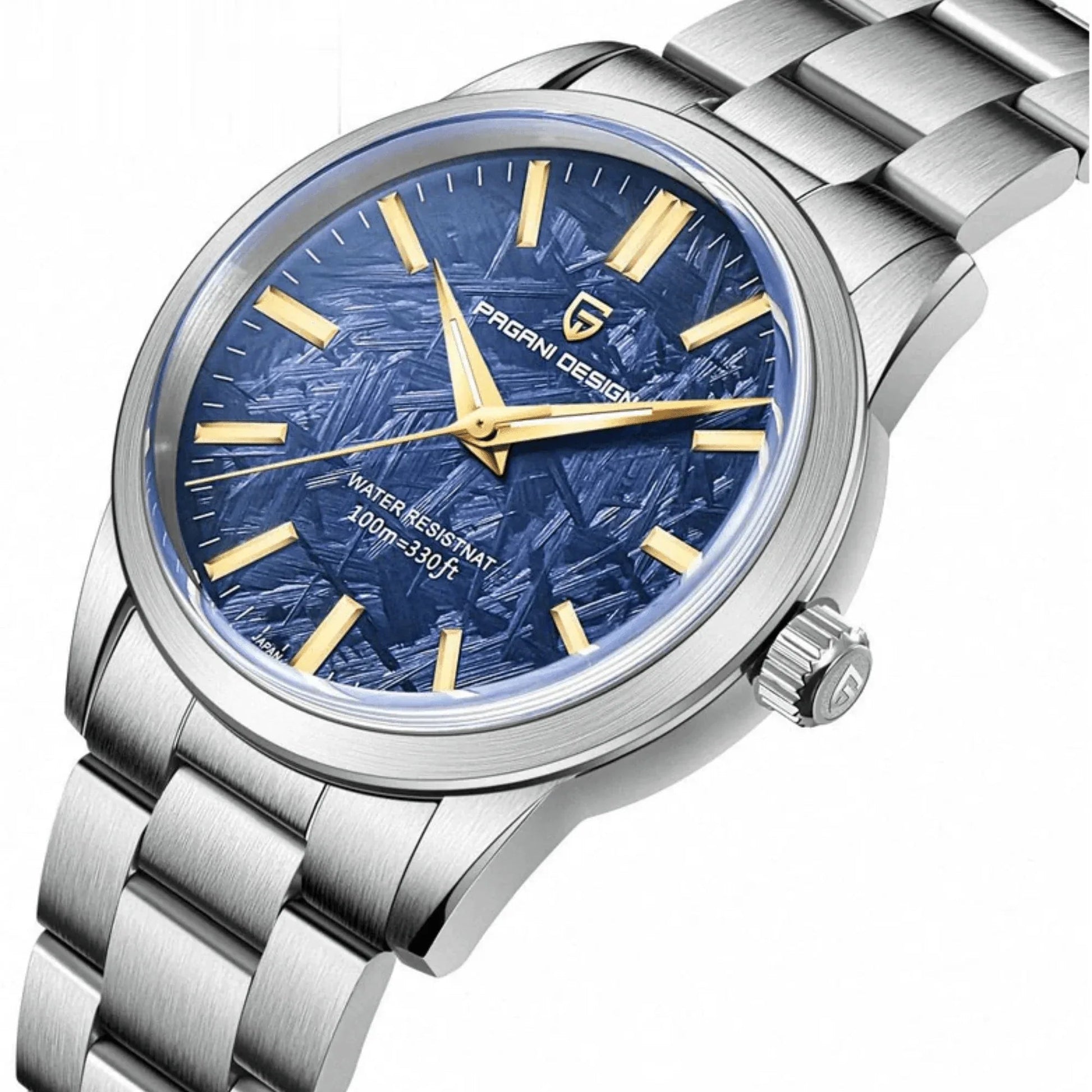 Pagani Design PD-1734 GS Luxury Quartz Movement (Japanese VH31) | Stainless Steel Palm Leaf Dial Men's 40MM Watch - DREAM WATCHES