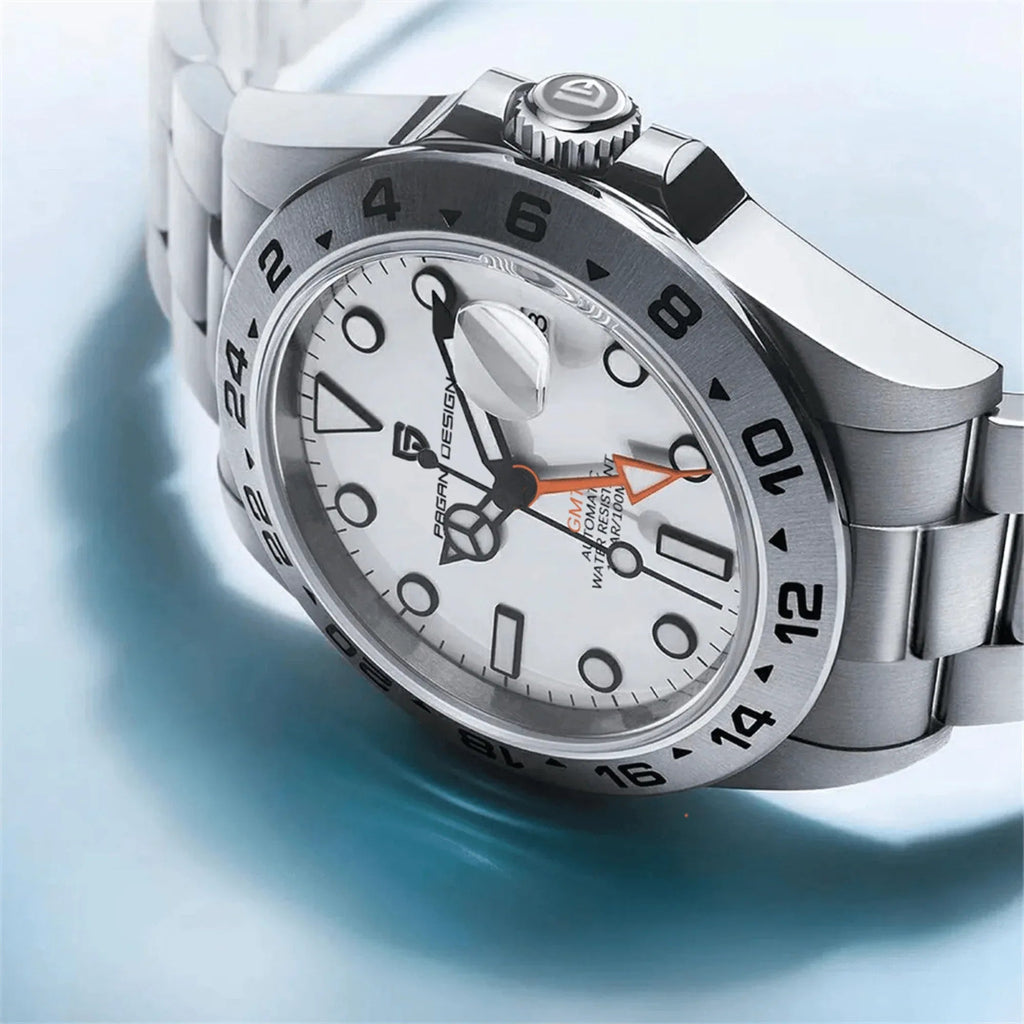 Pagani Design PD-1762 Seiko NH34 Movement equipped with AR AF Anti-Radiation Coating Automatic Watch Stainless Steel Men's (GMT Explorer II - White) - DREAM WATCHES