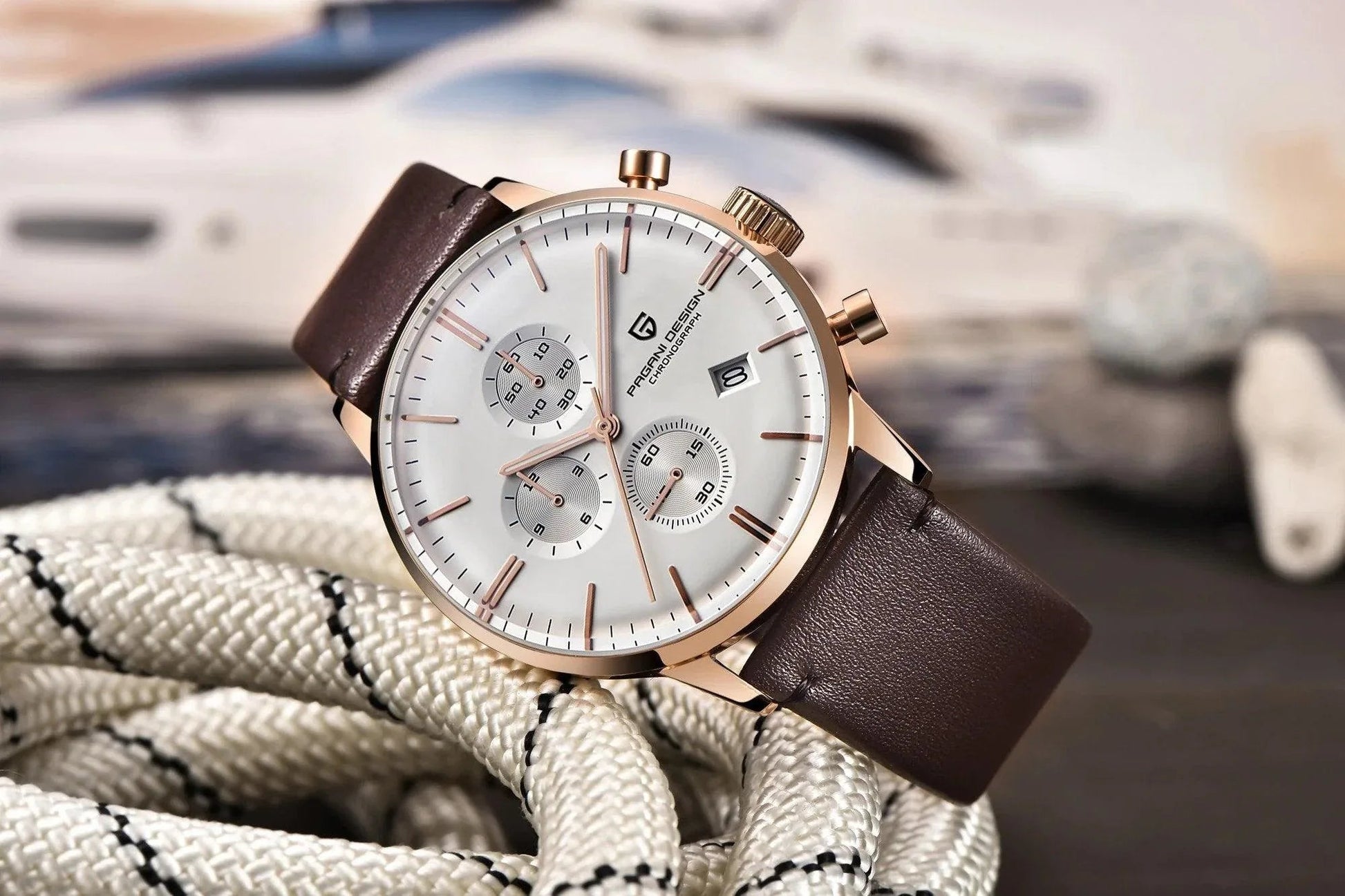 Pagani Design PD-2720K Chronograph (Movement Japanese VK67) | Stainless Steel Men's Luxury Watch - Off-White Dial - DREAM WATCHES