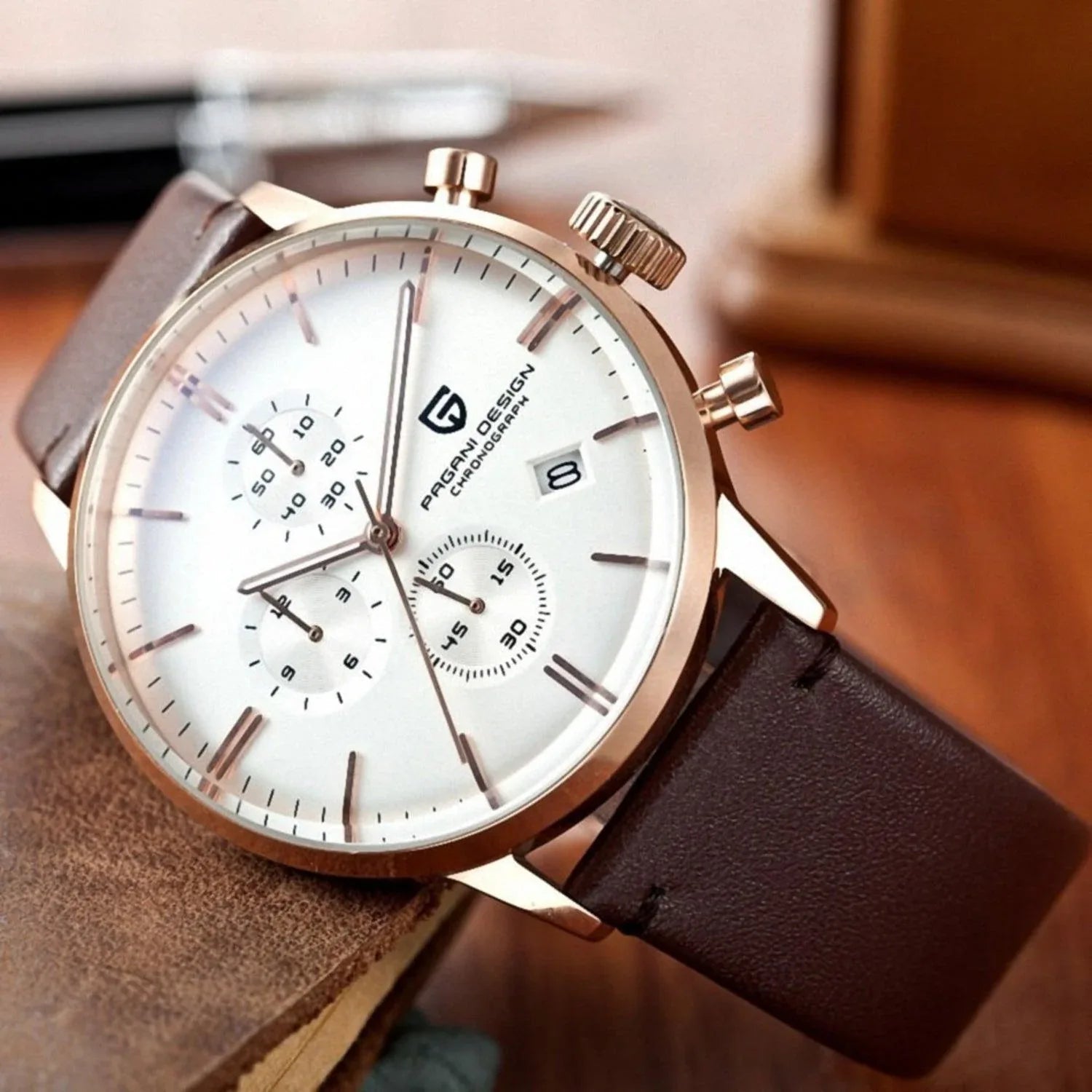 Pagani Design PD-2720K Chronograph (Movement Japanese VK67) | Stainless Steel Men's Luxury Watch - Off-White Dial - DREAM WATCHES