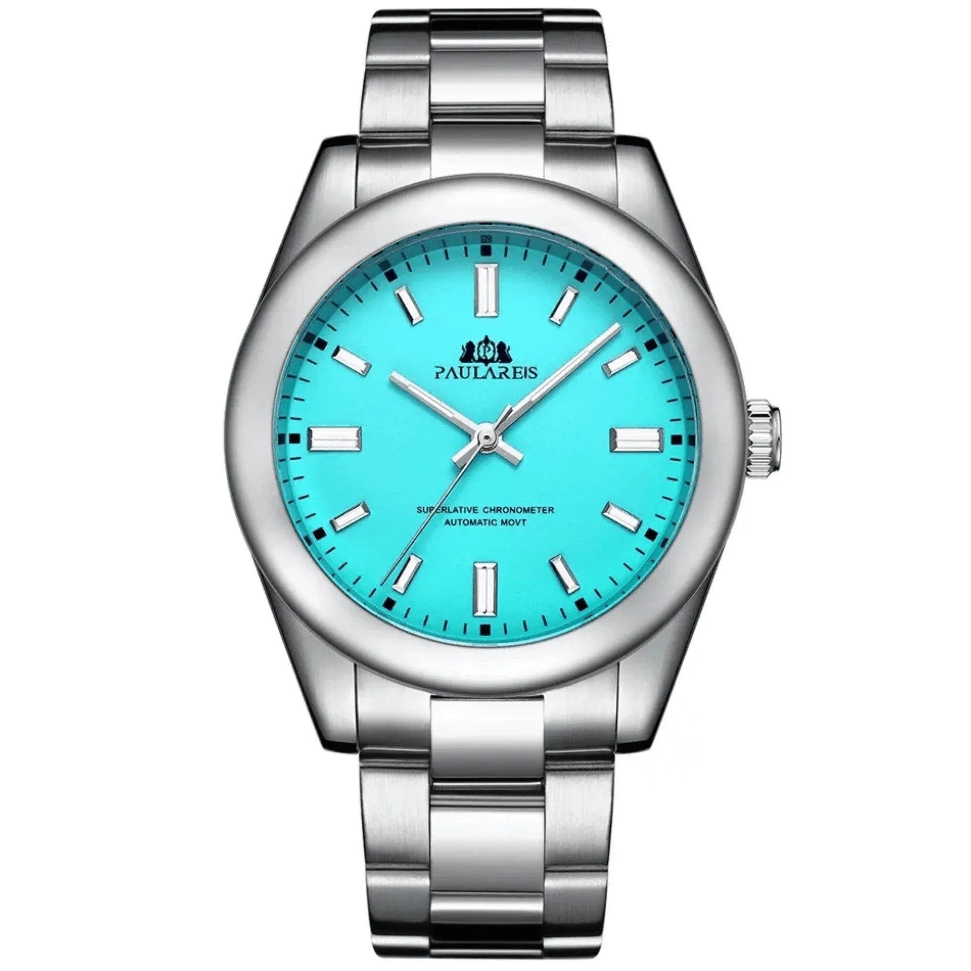 PAULAREIS Oyster Perpetual Homage Automatic Movement | Stainless Steel Dial Men's 40MM Watch | Tiffany Blue Dial - DREAM WATCHES
