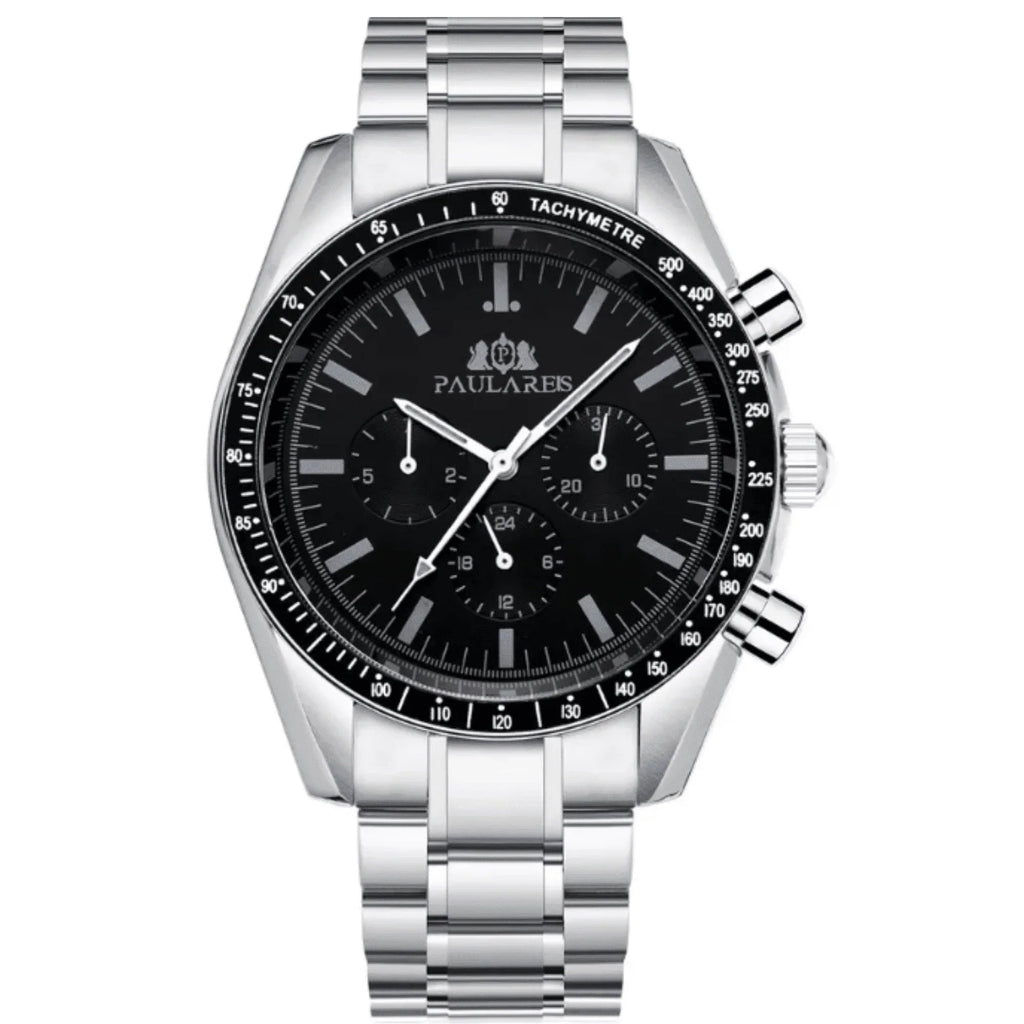 PAULAREIS Speedmaster Homage Automatic Movement | Stainless Steel Dial Men's 40MM Watch | Black Dial - DREAM WATCHES