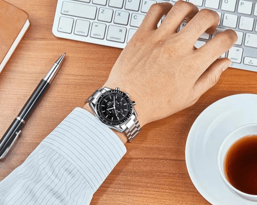 PAULAREIS Speedmaster Homage Automatic Movement | Stainless Steel Dial Men's 40MM Watch | Black Dial - DREAM WATCHES