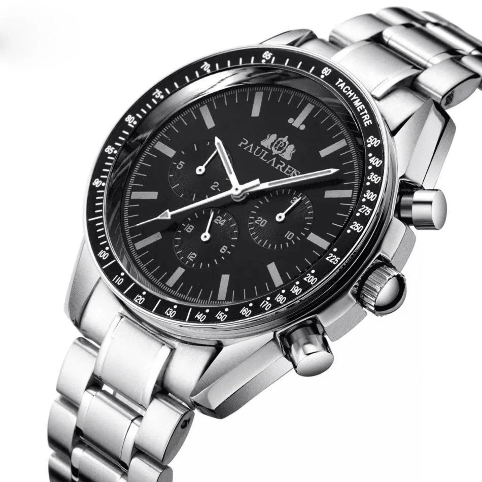 PAULAREIS Speedmaster Homage Automatic Movement | Stainless Steel Dial Men's 40MM Watch | Black Dial - DREAM WATCHES
