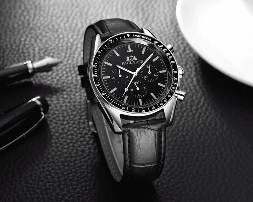 PAULAREIS Speedmaster Homage Automatic Movement | Stainless Steel Dial Men's 40MM Watch | Black Dial - DREAM WATCHES