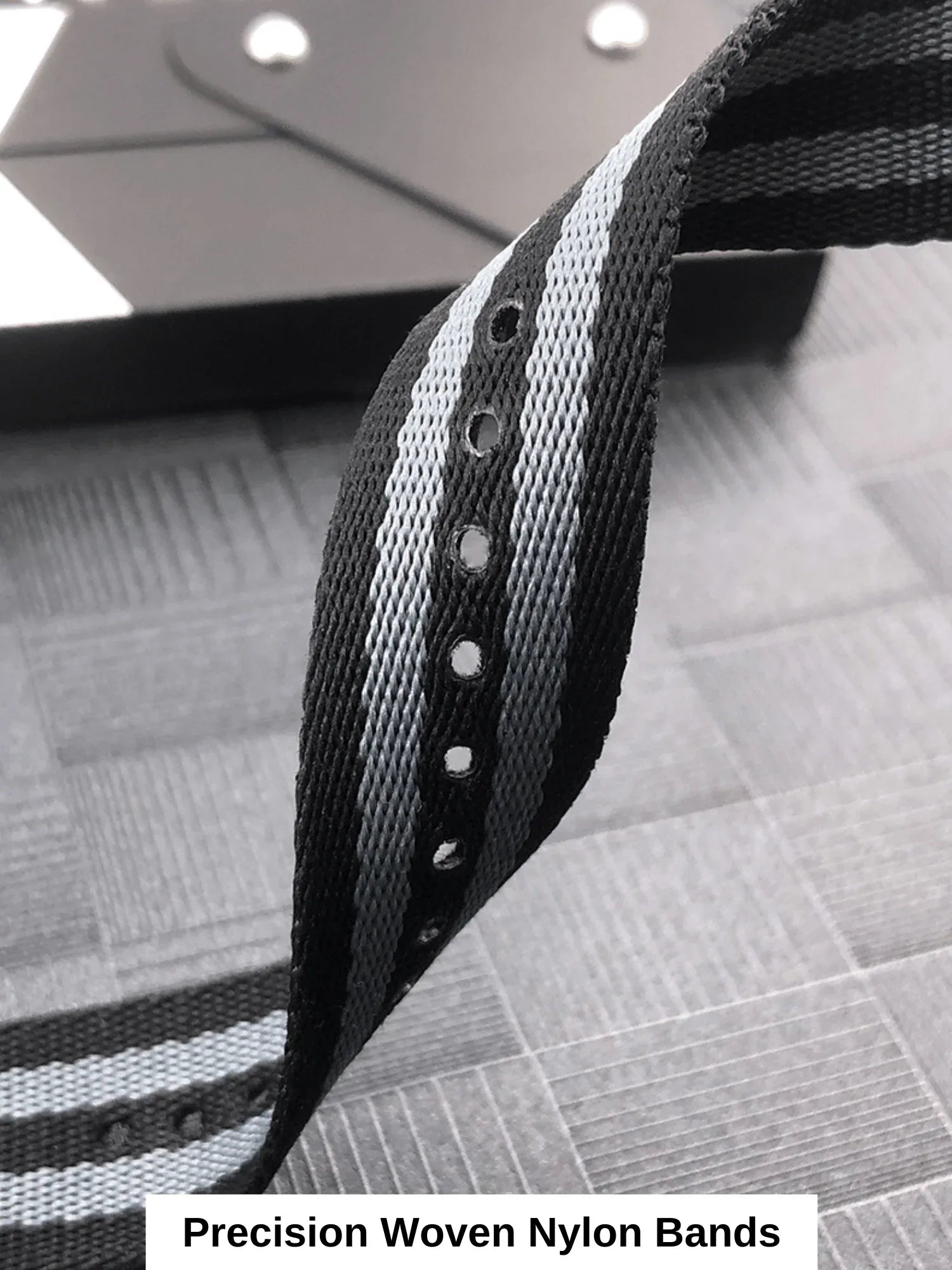 Premium Nylon Straps and Bands 20mm With Stainless Steel Buckle - Black/ Grey - DREAM WATCHES