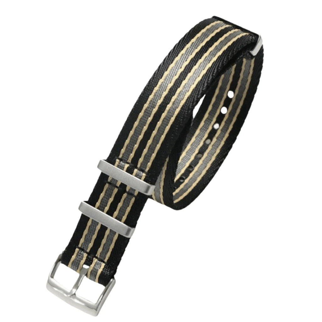 Premium Nylon Straps and Bands 20mm With Stainless Steel Buckle - Bond 007 Beige - DREAM WATCHES